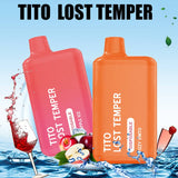 Tito Lost Temper 3500 Disposable Vape Pod Box of 10 - Wolfvapes.co.uk-Red Apple Ice