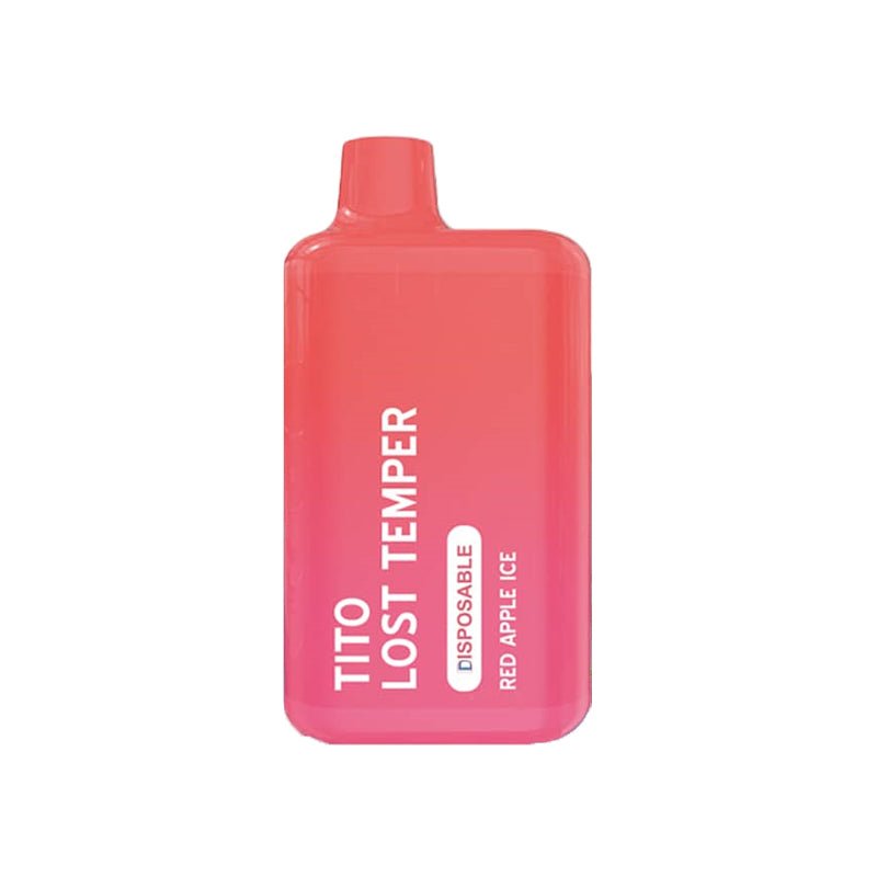 Tito Lost Temper 3500 Disposable Vape Pod Box of 10 - Wolfvapes.co.uk-Red Apple Ice