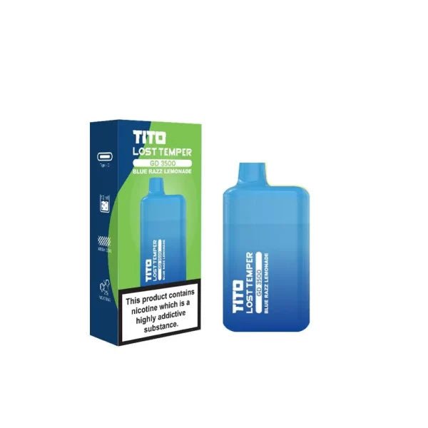 Tito Lost Temple GD3500 Disposable Vapes Puff Pod Device - Wolfvapes.co.uk-Blue Razz Lemonade