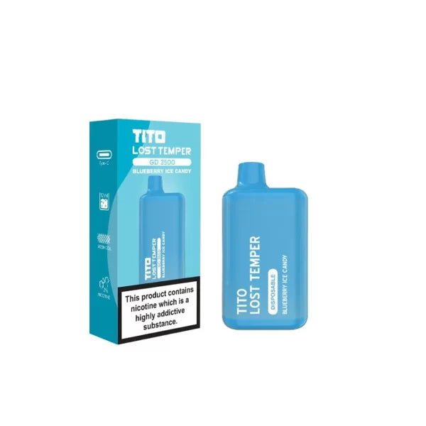 Tito Lost Temple GD3500 Disposable Vapes Puff Pod Device - Wolfvapes.co.uk-Blueberry Ice Candy