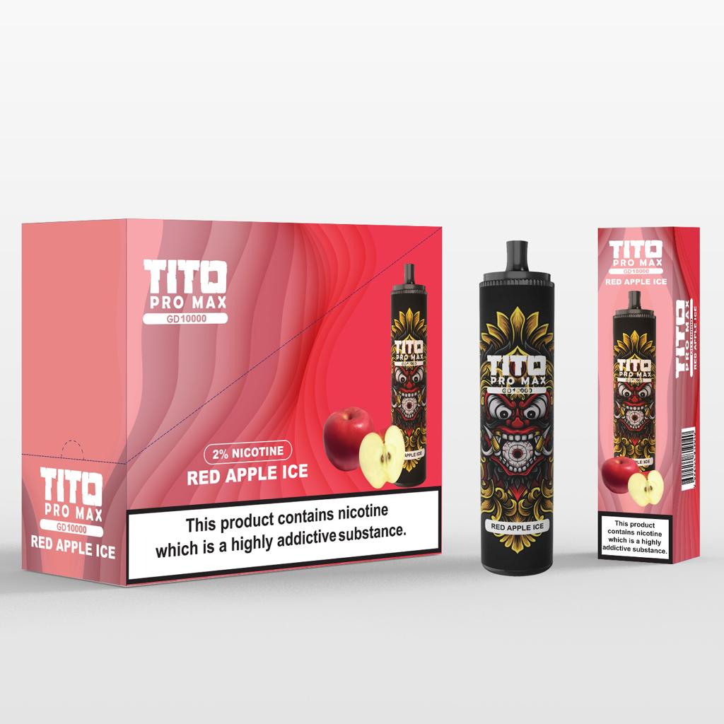 Tito Pro Max GD 10000 Disposable Vape Pod Pen Box of 10 - Wolfvapes.co.uk-Aloe Grape