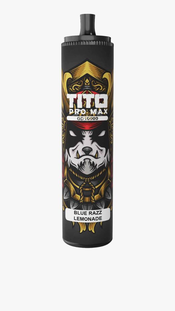 Tito Pro Max GD 10000 Disposable Vape Pod Pen Box of 10 - Wolfvapes.co.uk-Blue Razz Lemonade