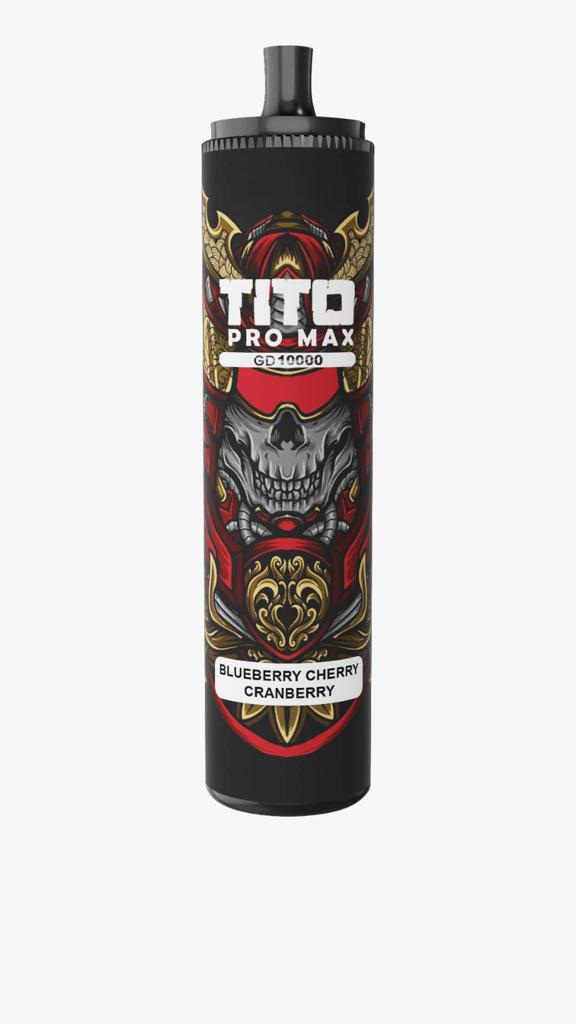 Tito Pro Max GD 10000 Disposable Vape Pod Pen Box of 10 - Wolfvapes.co.uk-Blueberry Cherry Cranberry