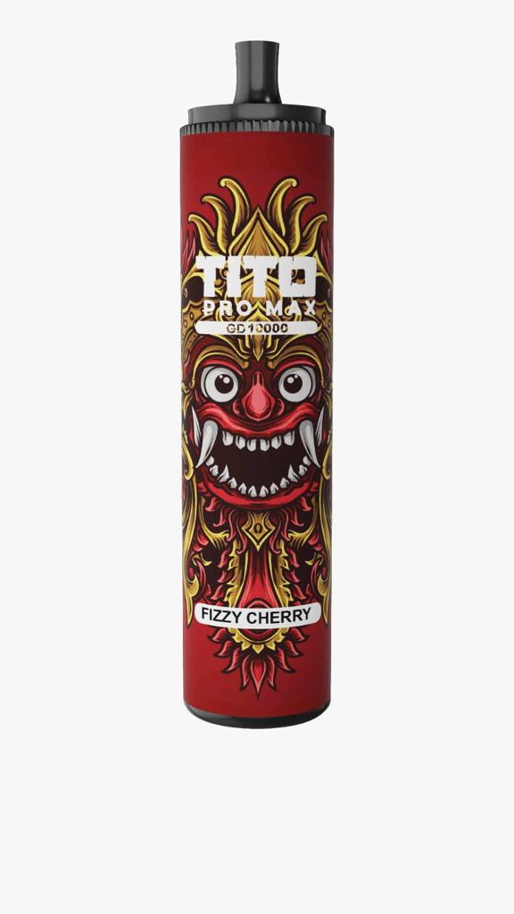 Tito Pro Max GD 10000 Disposable Vape Pod Pen Box of 10 - Wolfvapes.co.uk-Fizzy Cherry