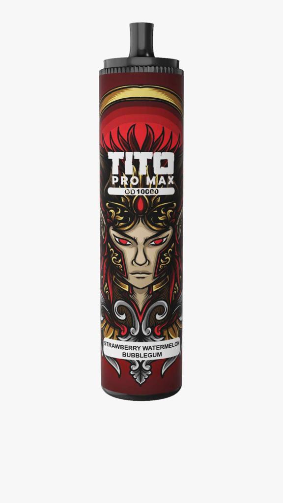 Tito Pro Max GD 10000 Disposable Vape Pod Pen Box of 10 - Wolfvapes.co.uk-Strawberry Watermelon Bubblegum