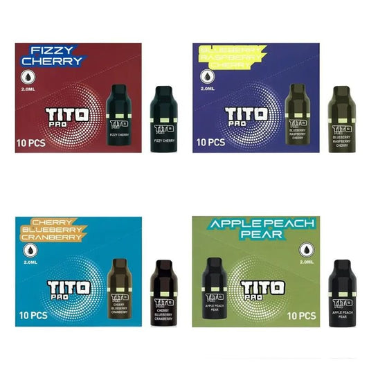Tito Pro Replacement Disposable Vape Pods - Wolfvapes.co.uk-Blueberry Raspberry Cherry