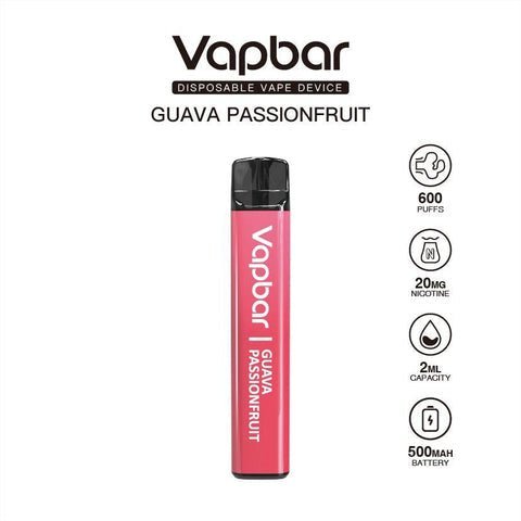 Vapbar 600 Disposable Vape Pod Pen Device - Wolfvapes.co.uk-Guava Passionfruit