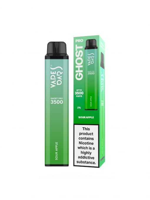 Vape Bar Ghost Pro 3500 Disposable Vape Pod - 20mg - Wolfvapes.co.uk-Sour Apple