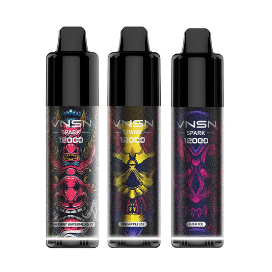 VNSN Spark 12000 Puffs Disposable Vape Pod Box of 10 - Wolfvapes.co.uk-Strawberry Watermelon Ice