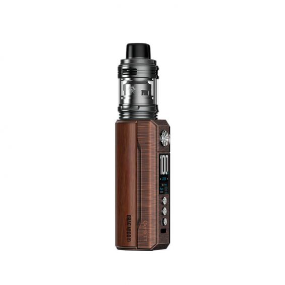 VooPoo Drag M100S Vape Kit - Wolfvapes.co.uk-Antique Brass& Padauk