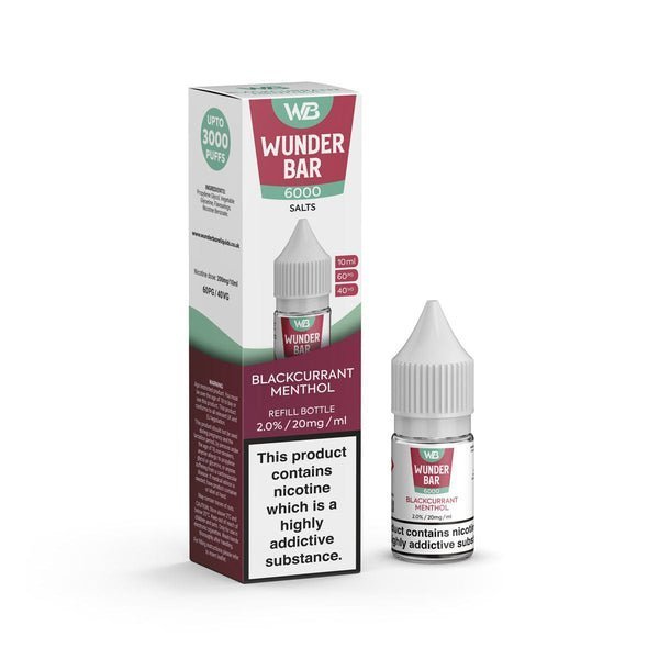 Wundar Bar 6000 Nic Salt 10ml - Box Of 10 - Wolfvapes.co.uk-Blackcurrant Menthol