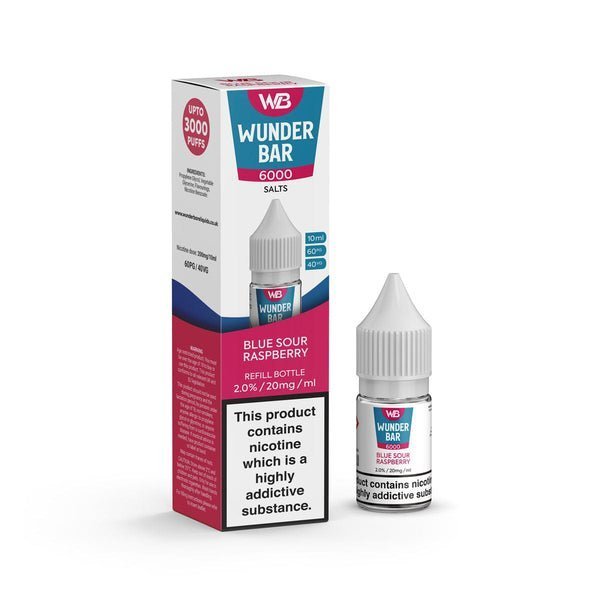 Wundar Bar 6000 Nic Salt 10ml - Box Of 10 - Wolfvapes.co.uk-Blue Sour Raspberry