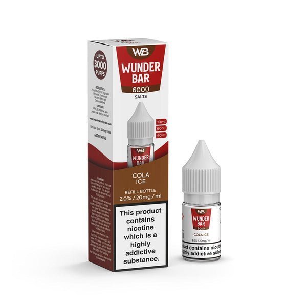 Wundar Bar 6000 Nic Salt 10ml - Box Of 10 - Wolfvapes.co.uk-Cola Ice