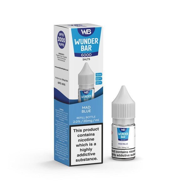 Wundar Bar 6000 Nic Salt 10ml - Box Of 10 - Wolfvapes.co.uk-Mad Blue